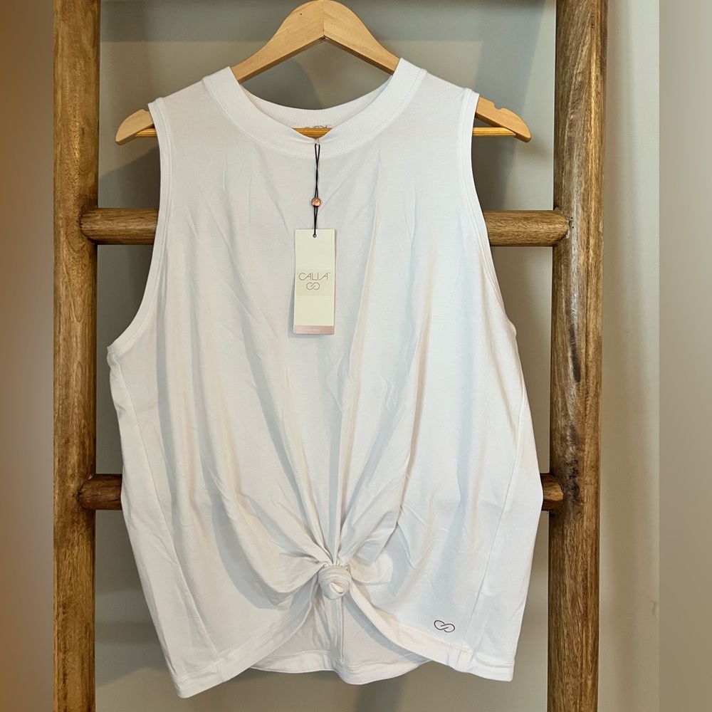 CALIA Everyday Boyfriend Tank with Tie Front